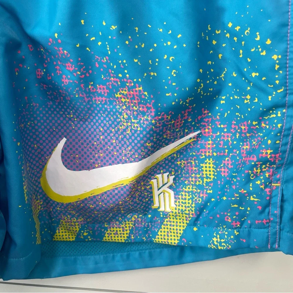 Nike Turquoise‎ Swim Shorts with Pink Panels and Yellow Drawstring